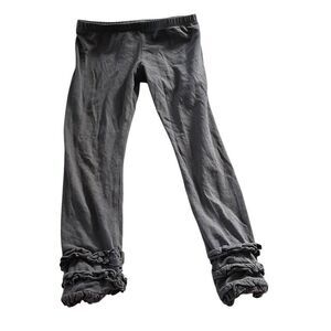 Persnickety Girl's Size 5 Gray Ruffle Bottom Leggings